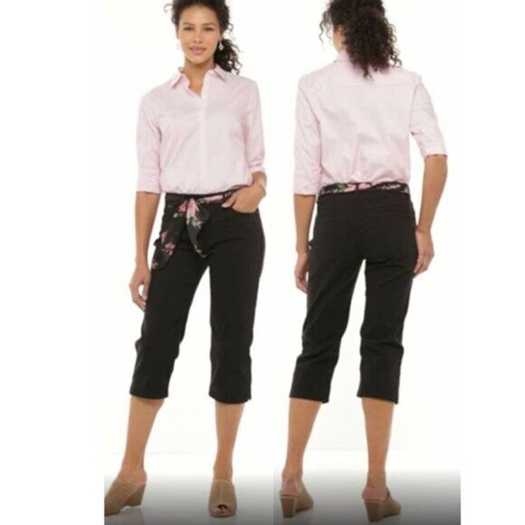 Women's Comfort Waist  Stretch‎ Cotton Denim Capris - Picture 1 of 3